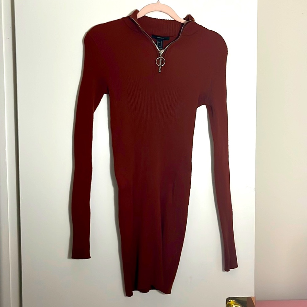 Burgundy Sweater midi Dress